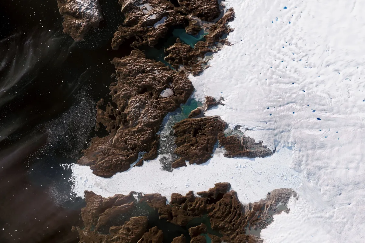Glacier du Groenland vu par satellite